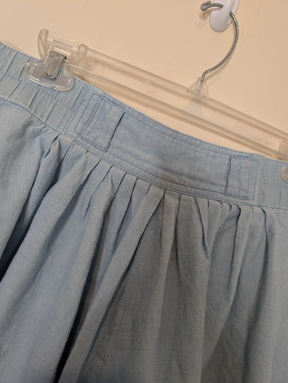 Vintage Light Blue Denim Button-Front Maxi Skirt - Picture 5 of 8